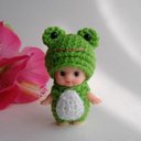 【2025 カレンダーの人気アイテム】 カエルキューピー♡　編みぐるみ　  frog　Kewpie　doll