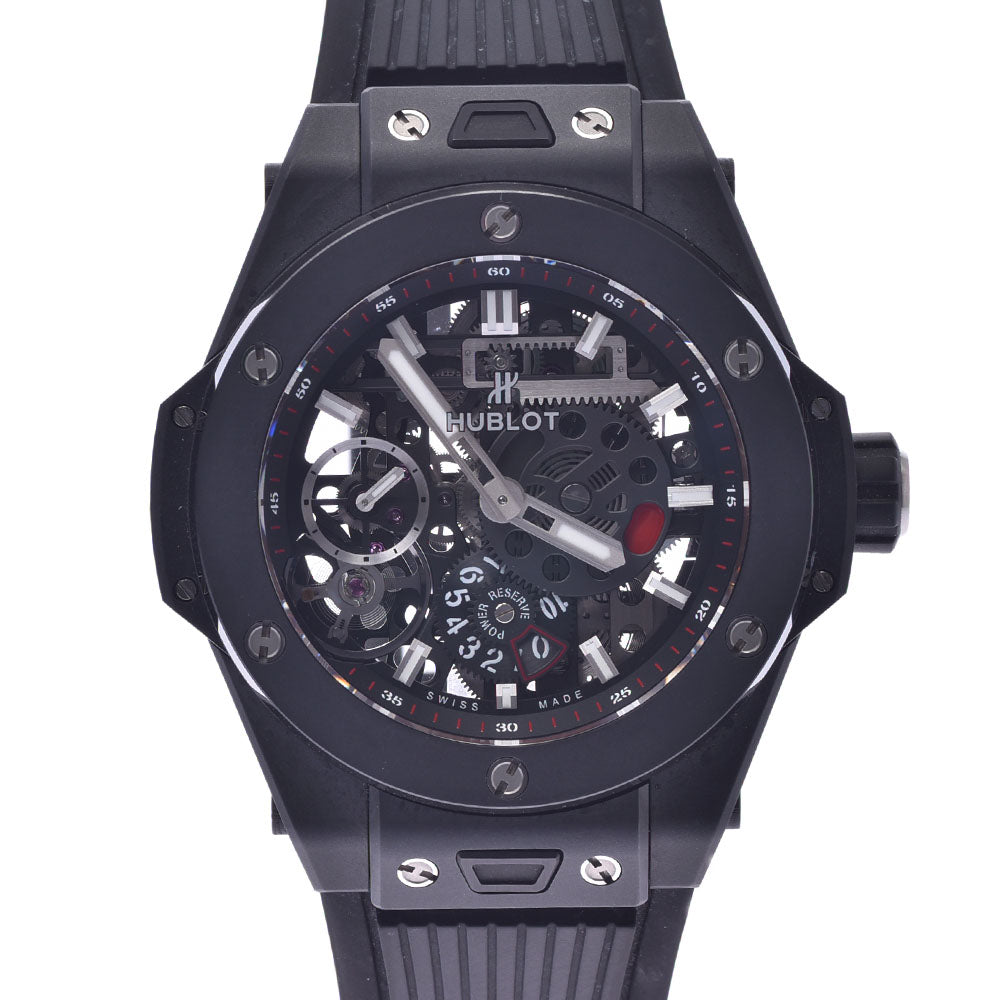 HUBLOT ウブロ ビックバン メカ10 ブラックマジック 414.CI.1123.RX メンズ セラミック/ラバー 腕時計 手巻き 黒/スケルトン文字盤 Aランク 中古 