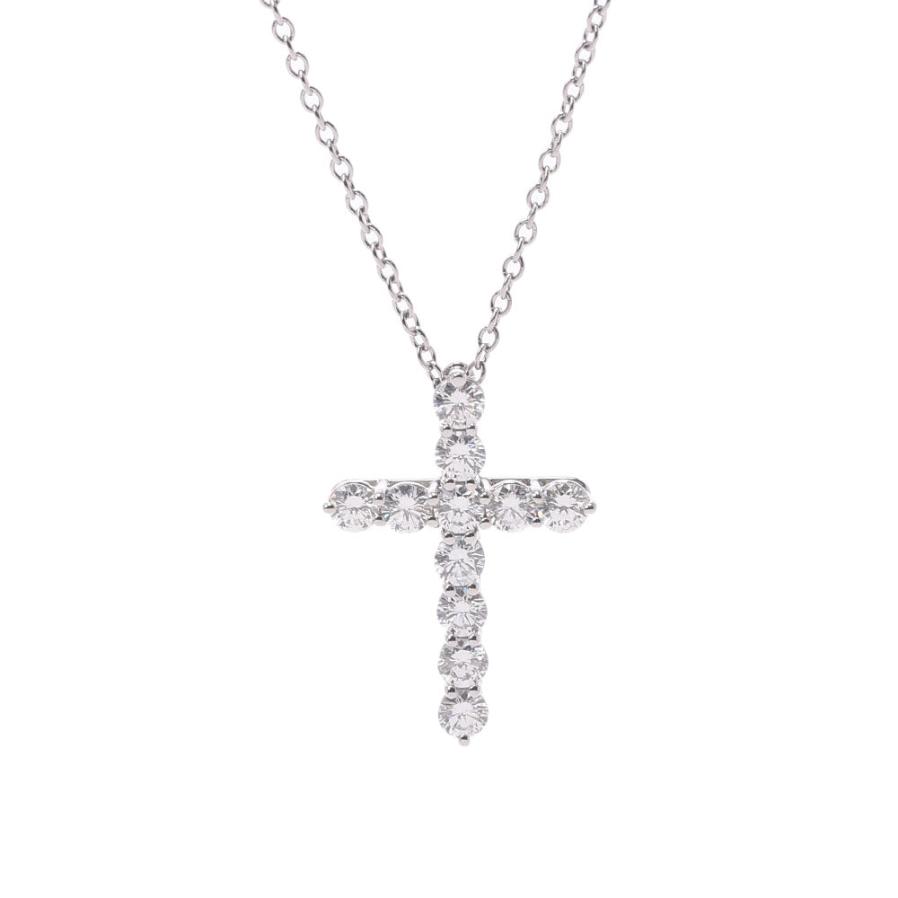 TIFFANY&Co. ティファニー スモールクロス ユニセックス PT950/ダイヤ ネックレス Aランク 中古 