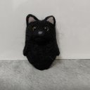 羊毛フェルト 黒猫マグネット(全身)