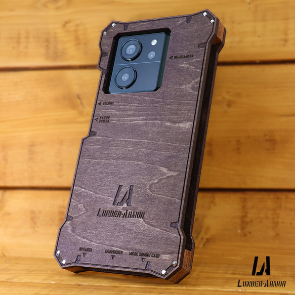 Xiaomi 13t / 13t  ケース 木製 ウッド wood case 木 本革 耐衝撃 LUNBER ARMOR