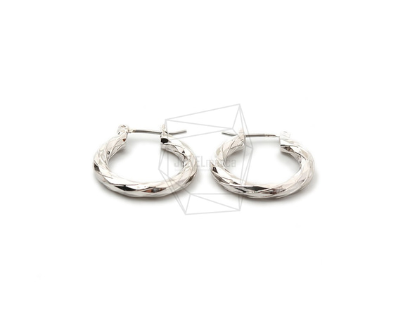 ERG-1514-R【2個入り】ツイストラウンドフープピアス,Twist Round Hoop Earrings