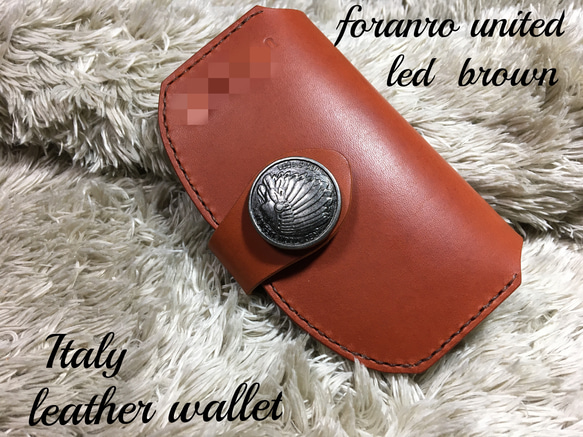 イタリアンレザーMiddle wallet red brown