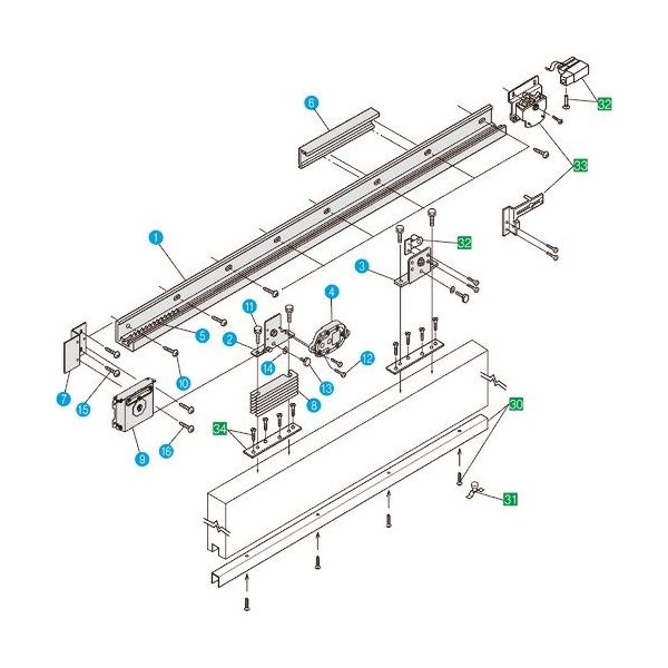 ダイケン スライデックス 水平レールタイプ(自閉式) HCHー8015型 右引き用 HCH-8015R 1セット 162-1914（直送品）