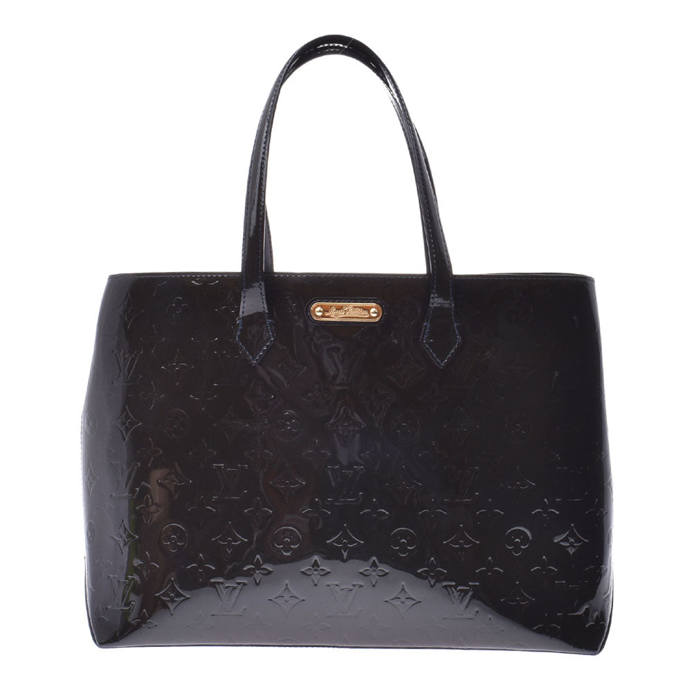 LOUIS VUITTON ルイヴィトン ヴェルニ ウィルシャーMM ブルーアンフィニ M91439 レディース モノグラムヴェルニ トートバッグ Bランク 中古 