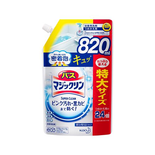 花王バスマジックリン 泡立ちスプレー SuPERCLEAN 香り残らない つめかえ用820ml