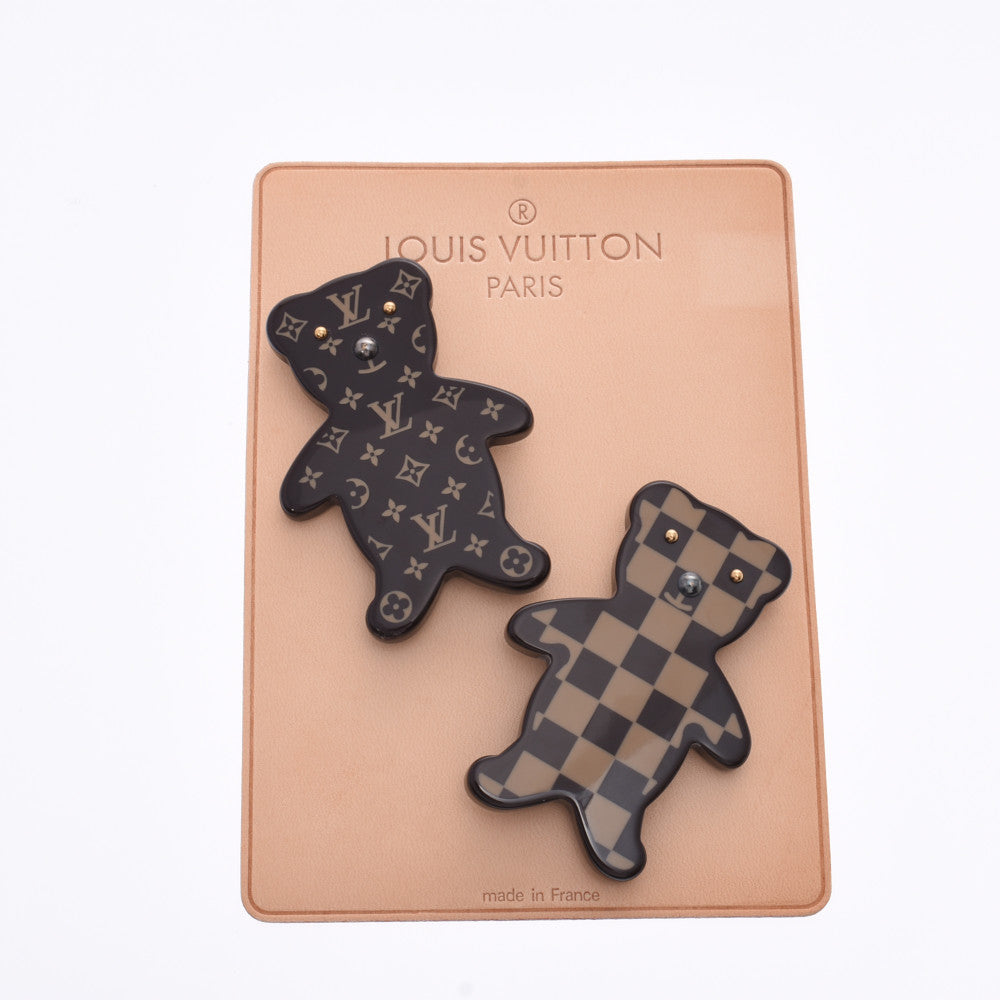 LOUIS VUITTON ルイヴィトン ブロッシュ ヌヌール テディベアセット 2006年限定 茶 M64939 レディース ブローチ Aランク 中古 