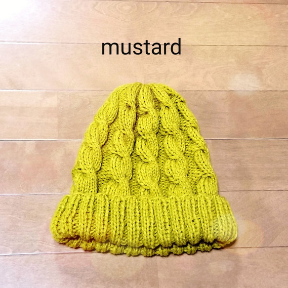 ＊柔らかニット帽＊mustard＊