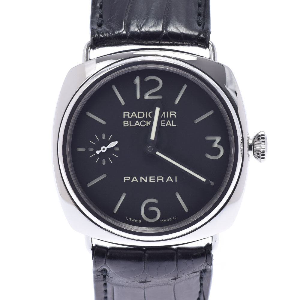 OFFICINE PANERAI オフィチーネパネライ ラジオミール ブラックシール PAM00183 メンズ SS/革 腕時計 手巻き 黒文字盤 Aランク 中古 