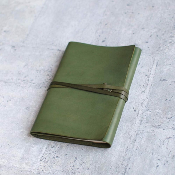 A5 Green refillable leather journal notebook/ Book Cover