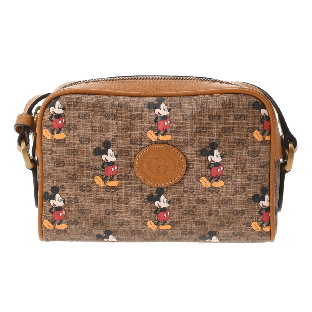 GUCCI グッチ ディズニーコラボ GG ブラウン ゴールド金具 602536 レディース PVC/カーフ ショルダーバッグ 未使用 