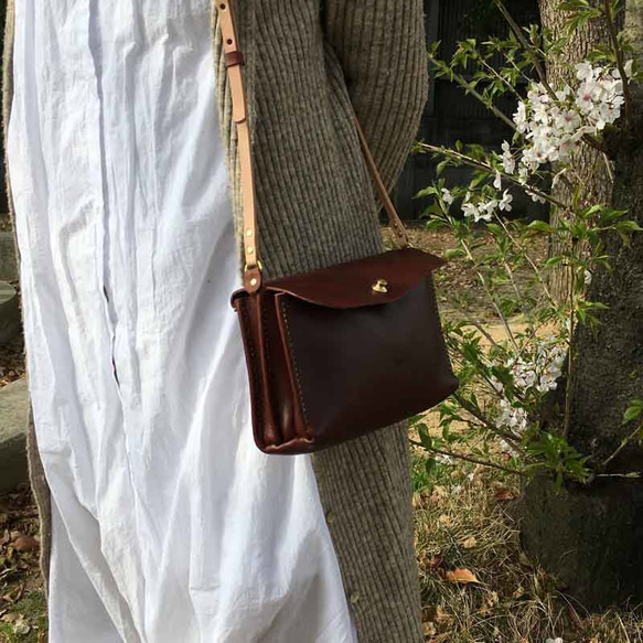 「ippi」『Lelaina』BROWN〈ショルダーバッグ、鞄、本革、ナチュラル〉