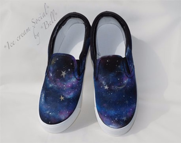 SALE☆手描きスリッポン☆Night Sky* XL1