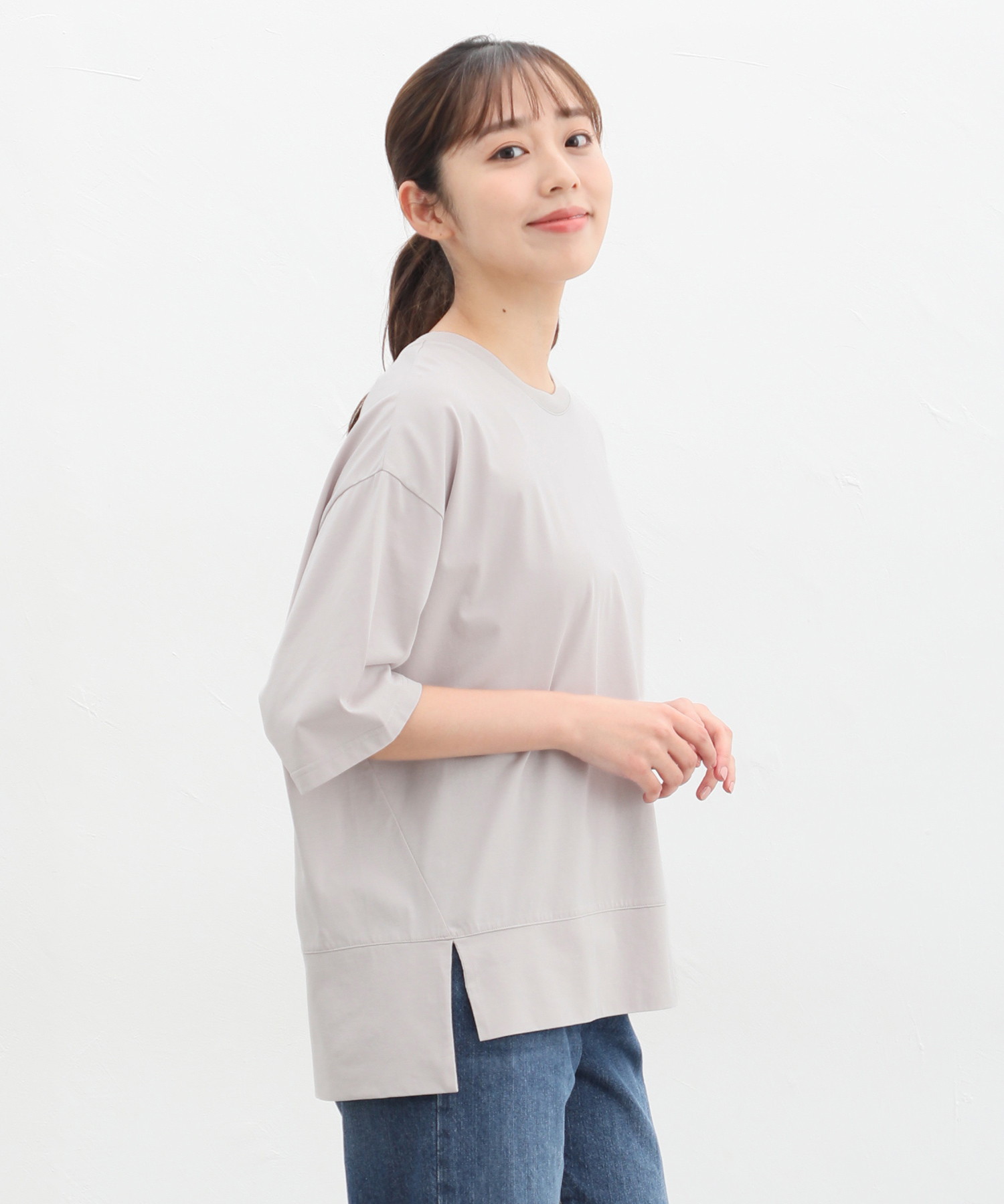 ハニーズ/きれいめゆるＴシャツ トップス Tシャツ カットソー 半袖 UVカット 接触冷感