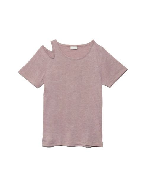 カチオン杢天竺 アシンメトリー半袖Tシャツ LADIES