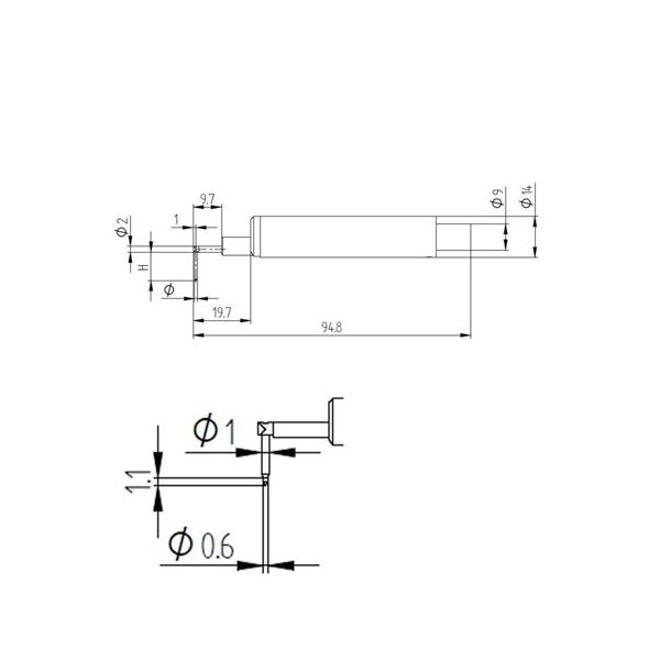 TIME TIME323X用V型ピックアップ (7mm) S230V 1個 65-8290-78（直送品）