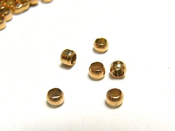 かしめ玉（つぶし玉） ピンクゴールド 約2mm 【1000個入り】  6000235