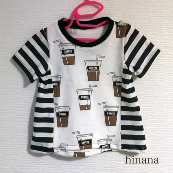 切替Tシャツ(coffee×ボーダー)