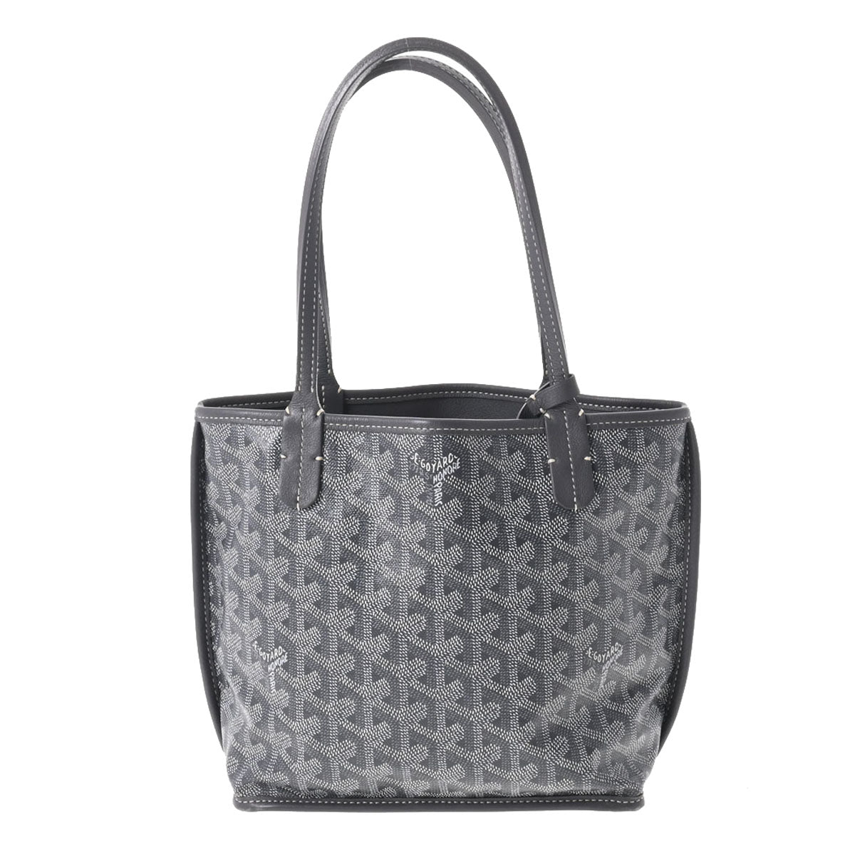 GOYARD ゴヤール アンジュ ミニ グレー レディース PVC レザー トートバッグ ABランク 中古 