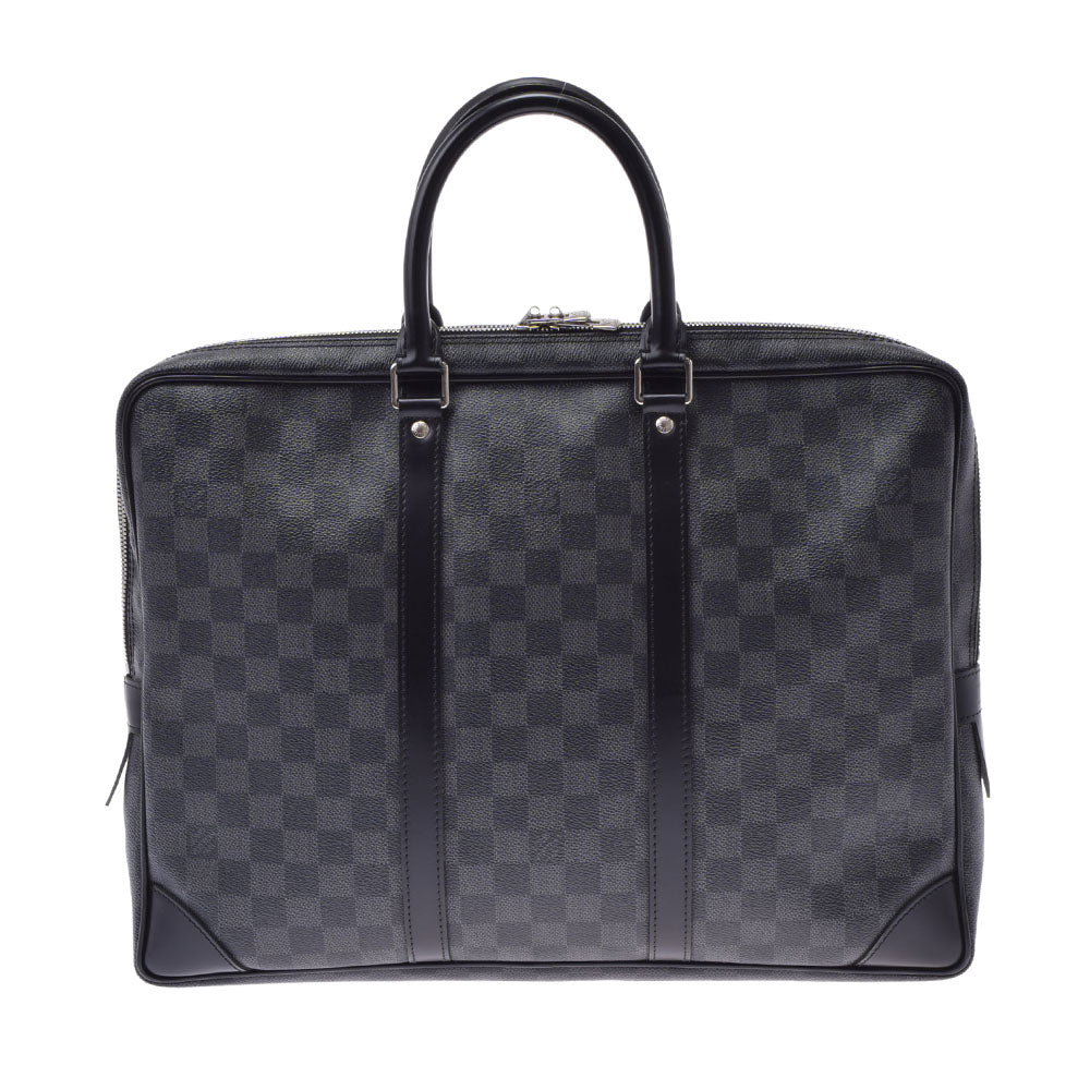 LOUIS VUITTON ルイヴィトン ダミエ グラフィット ポルトドキュマン・ヴォワヤージュ 黒 N41125 メンズ ダミエグラフィットキャンバス ビジネスバッグ Bランク 中古 