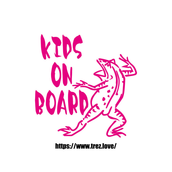 全10色 KIDS ON BOARD 鳥獣戯画 かえる ステッカー