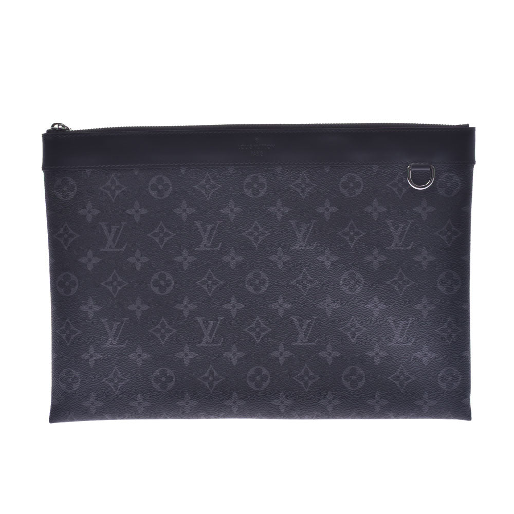 LOUIS VUITTON ルイヴィトン モノグラム エクリプス ポシェットディスカバリー 黒/グレー M62291 メンズ クラッチバッグ ABランク 中古 