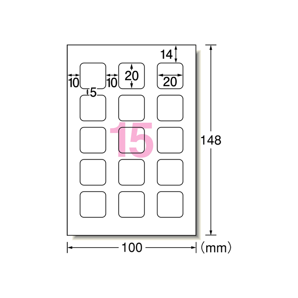 エーワン IJ用写真シール フォト光沢紙 15面 5枚 F180298-29624