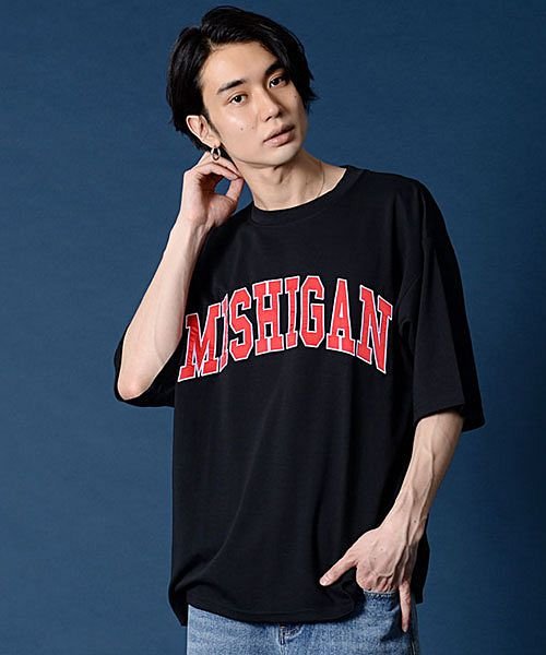 CavariA シルケットポンチクルーネック半袖ドロップショルダービッグTシャツ メンズ ブランド おしゃれ 大人 カジュアル ファッション 半袖 無地 ドロッ