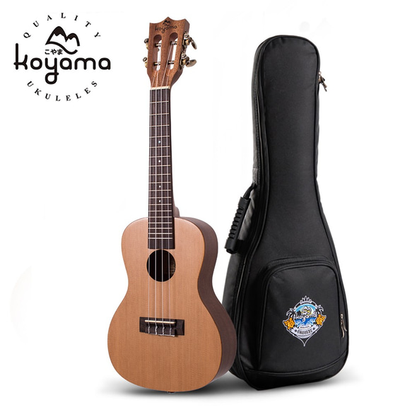 [小山] KYM-250CDR-C 23インチUkuleliレッドパインベニアソリッドシダーコンサートウクレレ