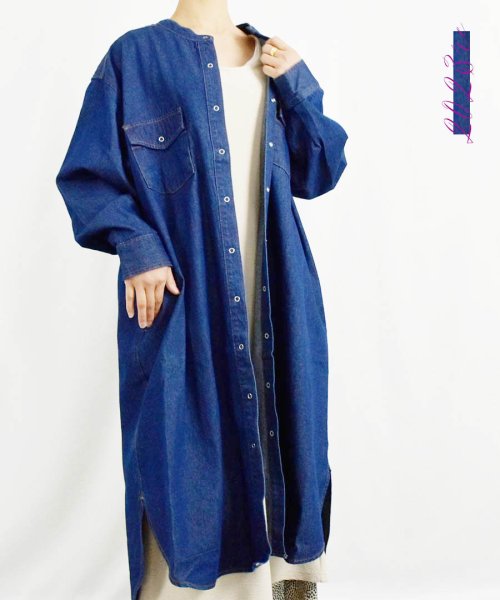 『2023REnew』Denim Shirt One－piece 29008　再販アイテム　デニムシャツワンピース　デニムシャツ　シャツワンピース　デニムワンピ