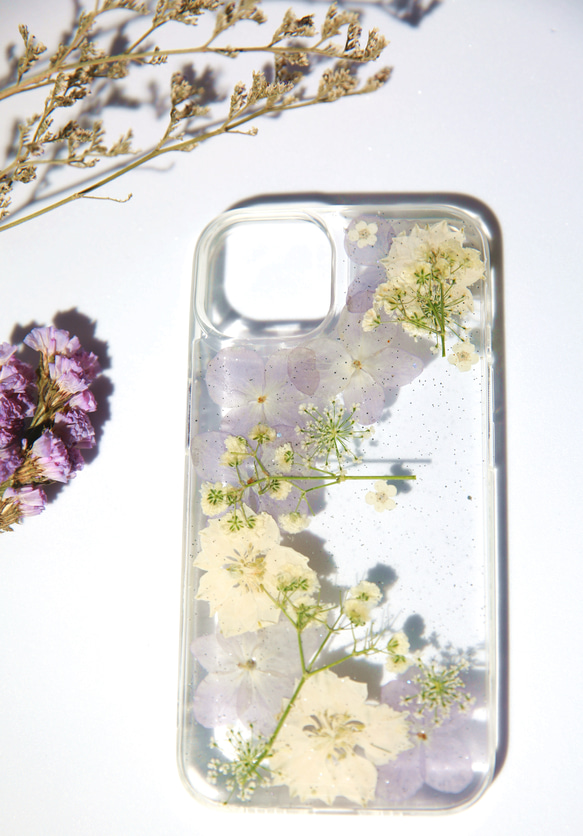 全機種対応iPhone Xperia Galaxy  押し花ケース 人気 押し花 ❀ケース 花束 花物語