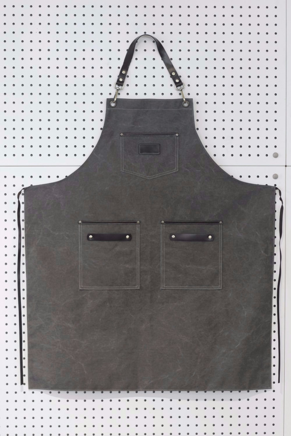 Handmade leather canvas apron