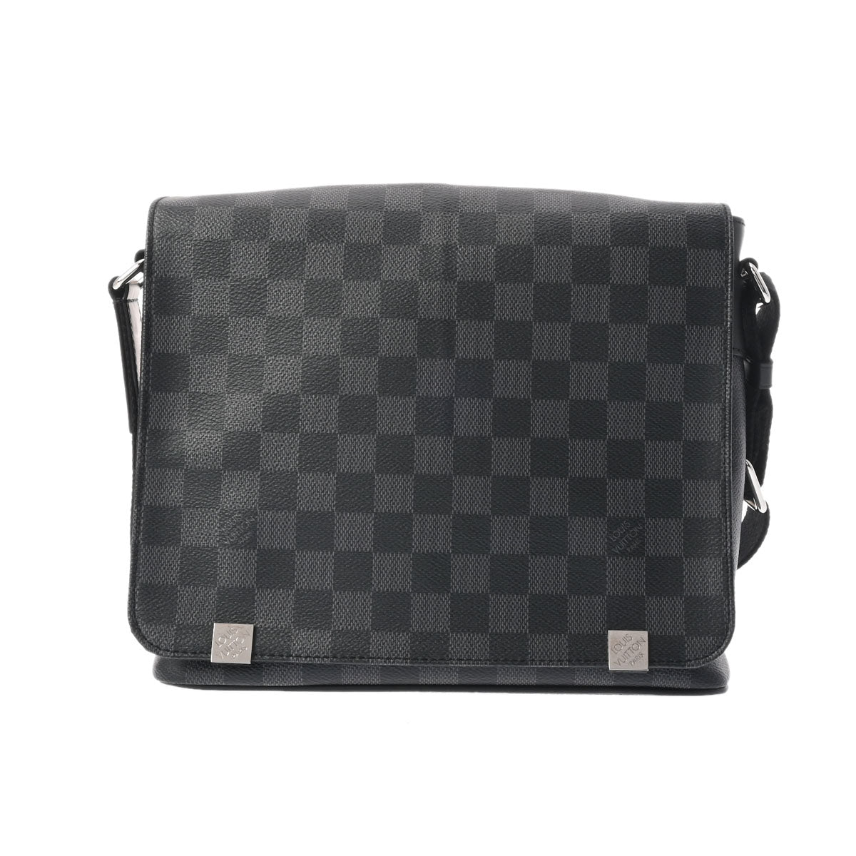 LOUIS VUITTON ルイヴィトン ダミエグラフィット ディストリクトPM NM 黒/グレー N41028 メンズ ダミエグラフィットキャンバス ショルダーバッグ ABランク 中古 