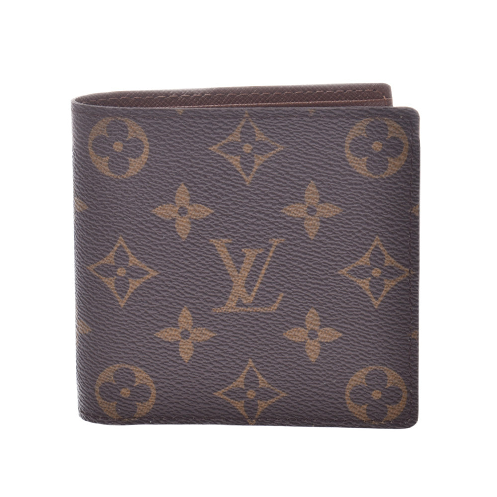 LOUIS VUITTON ルイヴィトン モノグラム ポルトフォイユ マルコ 旧型 ブラウン M61675 メンズ モノグラムキャンバス 二つ折り財布 新同 中古 