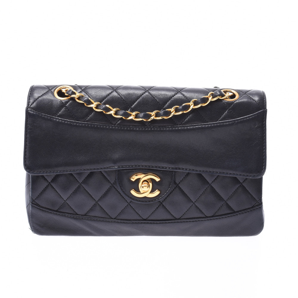 CHANEL シャネル マトラッセ チェーンショルダーバッグ 黒 ゴールド金具 レディース ラムスキン ショルダーバッグ Bランク 中古 