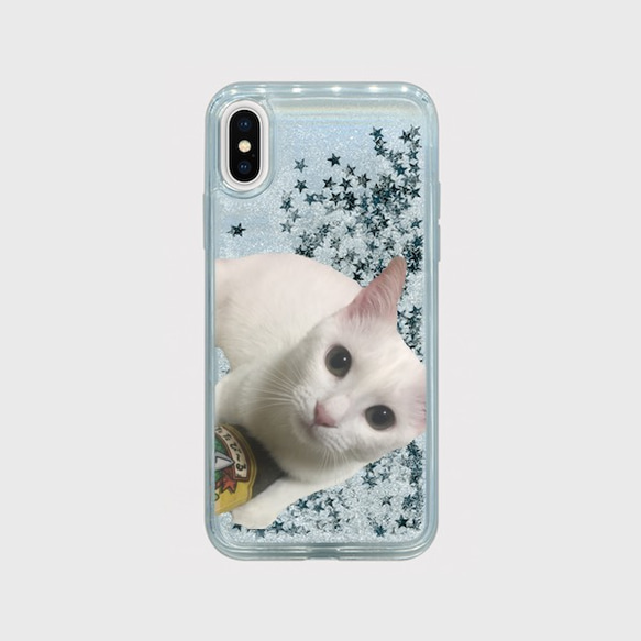 iPhoneXSグリッターケース ゆず（シルバースター）【受注生産】