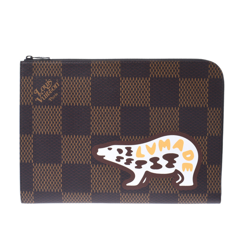 LOUIS VUITTON ルイヴィトン ダミエ ジャイアント ポシェットジュール NIGOコラボ ブラウン N60390 ユニセックス ダミエキャンバス クラッチバッグ 未使用 