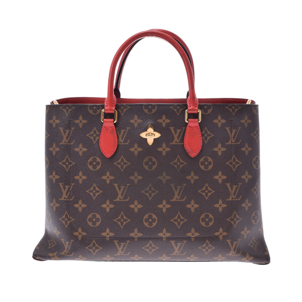 LOUIS VUITTON ルイヴィトン モノグラム フラワー トート コクリコ M43553 レディース モノグラムキャンバス トートバッグ ABランク 中古 