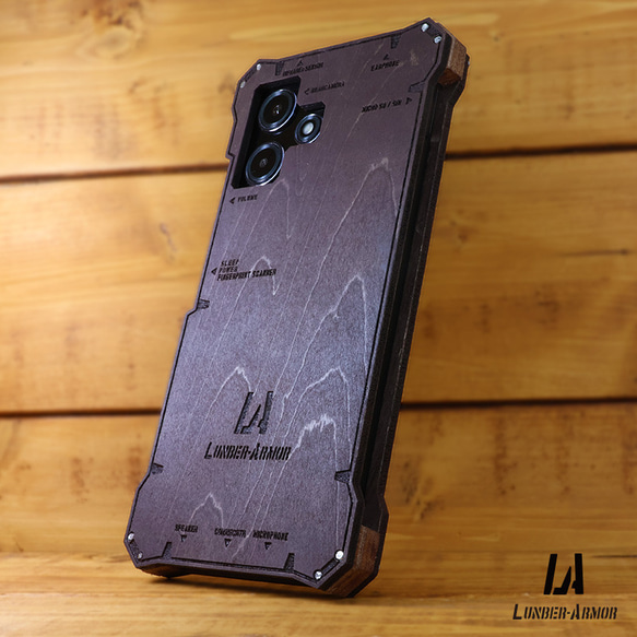 Redmi 12 5G ケース 木製 ウッド wood case 木 本革 耐衝撃 LUNBER ARMOR