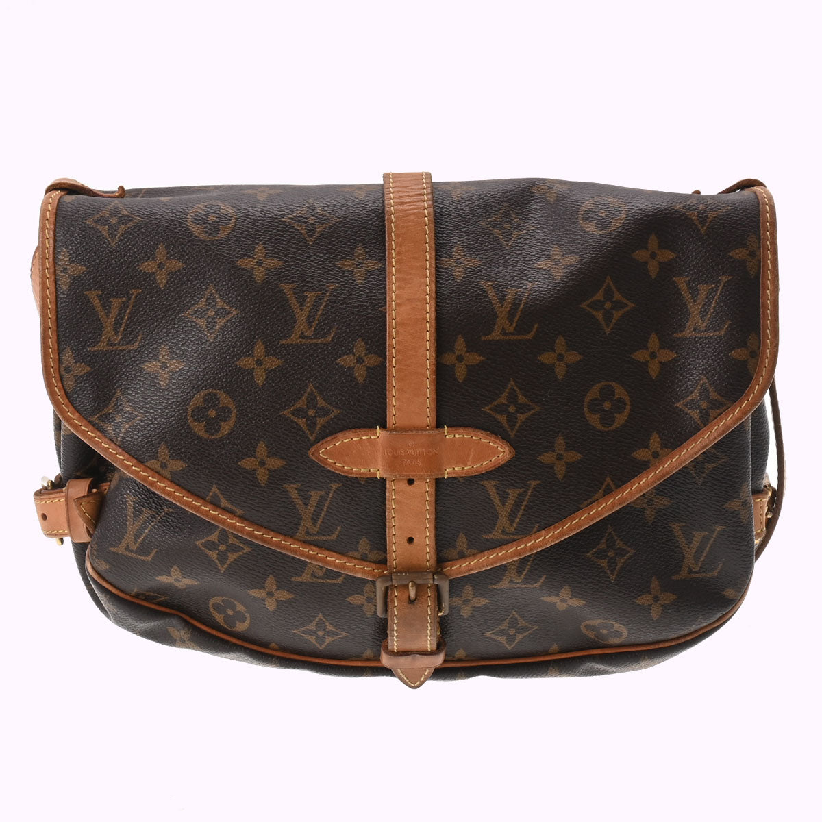 LOUIS VUITTON ルイヴィトン モノグラム ソミュール 30 ブラウン M42256 レディース モノグラムキャンバス ショルダーバッグ Bランク 中古 