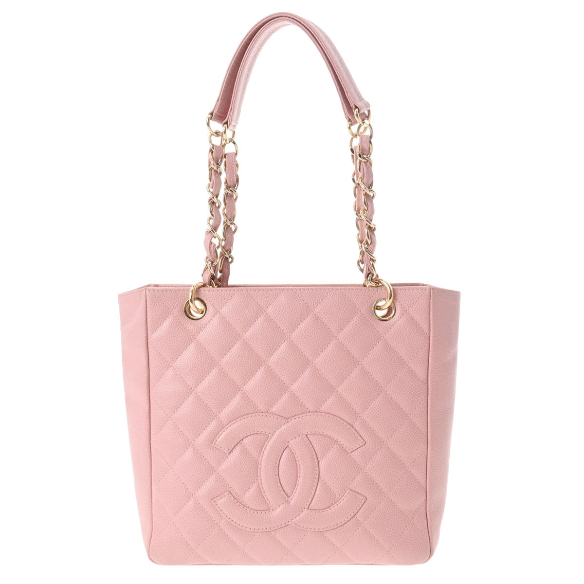 CHANEL シャネル PST プチショッピングトート ピンク ゴールド金具 レディース キャビアスキン トートバッグ ABランク 中古 