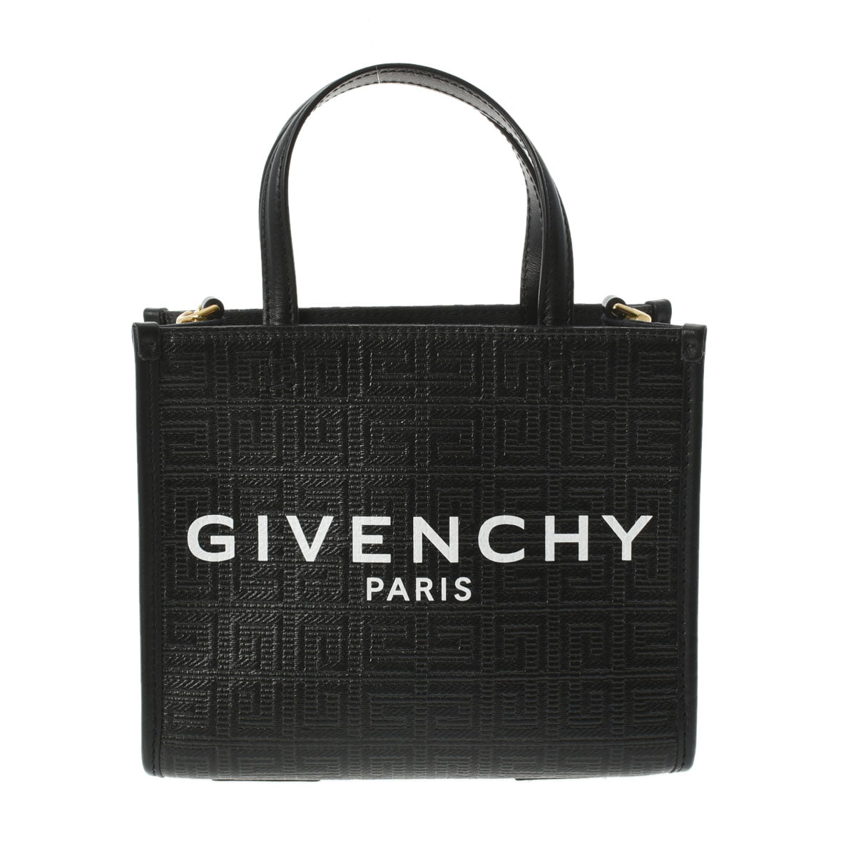 GIVENCHY ジバンシー 4G ミニトート 黒 BB50N0B1GT-001 レディース コーティングキャンバス ハンドバッグ Aランク 中古 