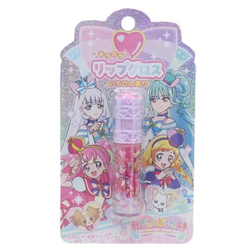 わんだふるぷりきゅあ！ キッズコスメ ストーン付きリップグロス PK プリキュア 粧美堂 化粧雑貨 女の子 プレゼント アニメキャラクター グッズ