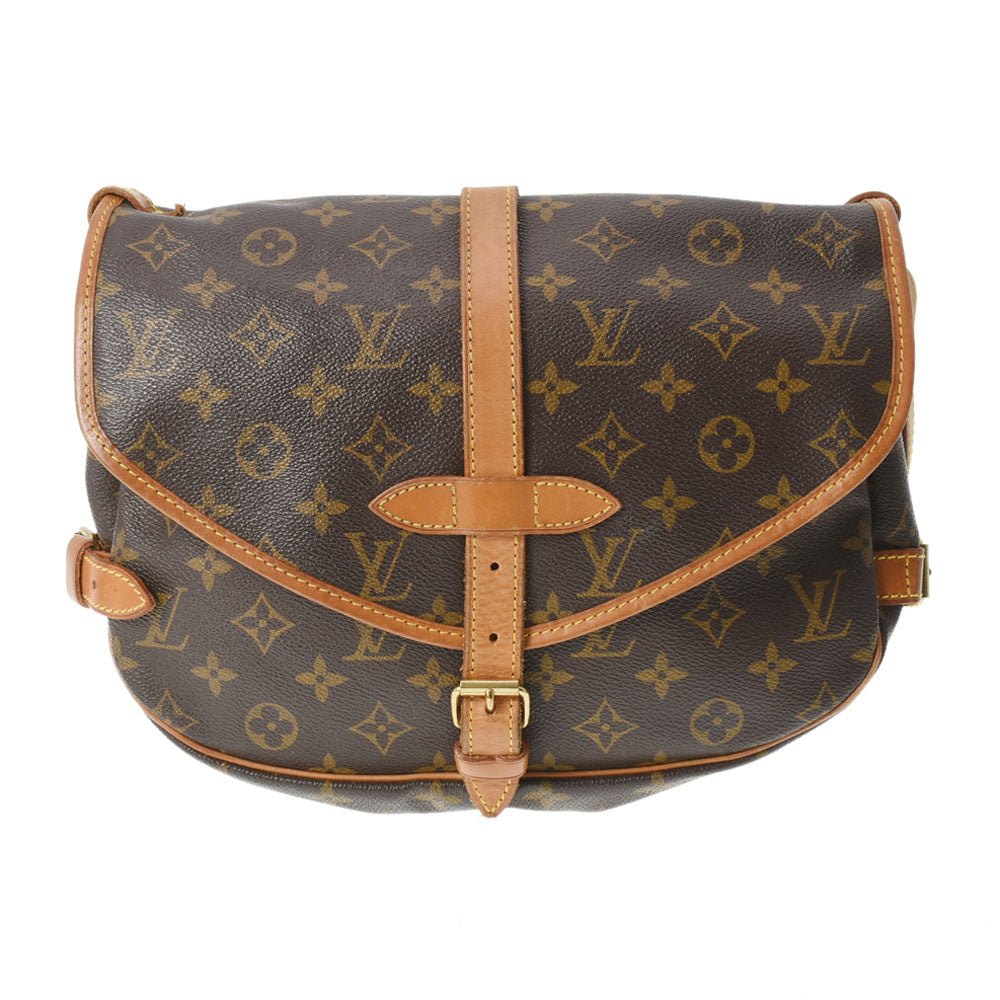 LOUIS VUITTON ルイヴィトン モノグラム ソミュール 30 ブラウン M42256 ユニセックス モノグラムキャンバス ショルダーバッグ Bランク 中古 