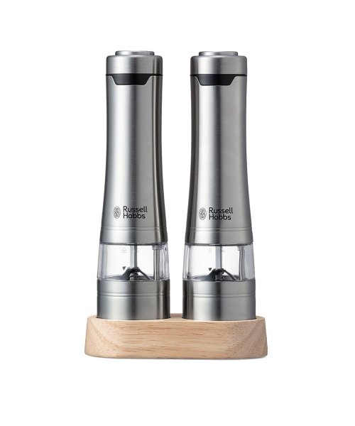 【日本正規品】ラッセルホブス 電動ミル ソルト＆ペッパー ウッドスタンド セット Salt & Pepper Mill Wood Stand Set 7923J