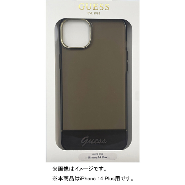 GUESS iPhone 14 Plus用ダブルレイヤー 背面ケース ブラック GUHCP14MHGCOK