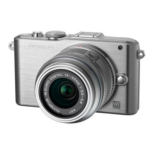 OLYMPUS ミラーレス一眼 PEN mini E-PM1 レンズキット シルバー E-PM1 LKIT SLV【中古品】