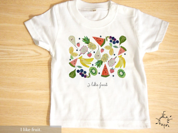 【I like fruit. フルーツがいっぱい 】ベビー-Tシャツ