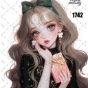 original sticker « no.1742 »     //     人物ステッカー オリジナルステッカー オリジナル人物ステッカー ステッカー cotton melody