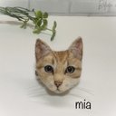 受注商品 mia 茶トラ ブローチ  Sサイズ 植毛無し